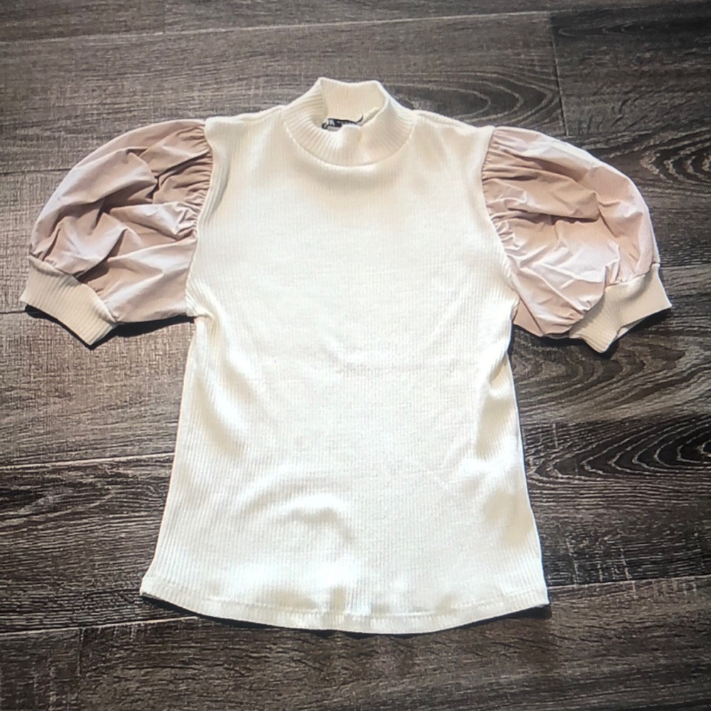 Elegant Cream Puff Sleeve Top